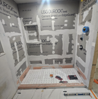 Waterproofing & USG Durock® Cement Board Base