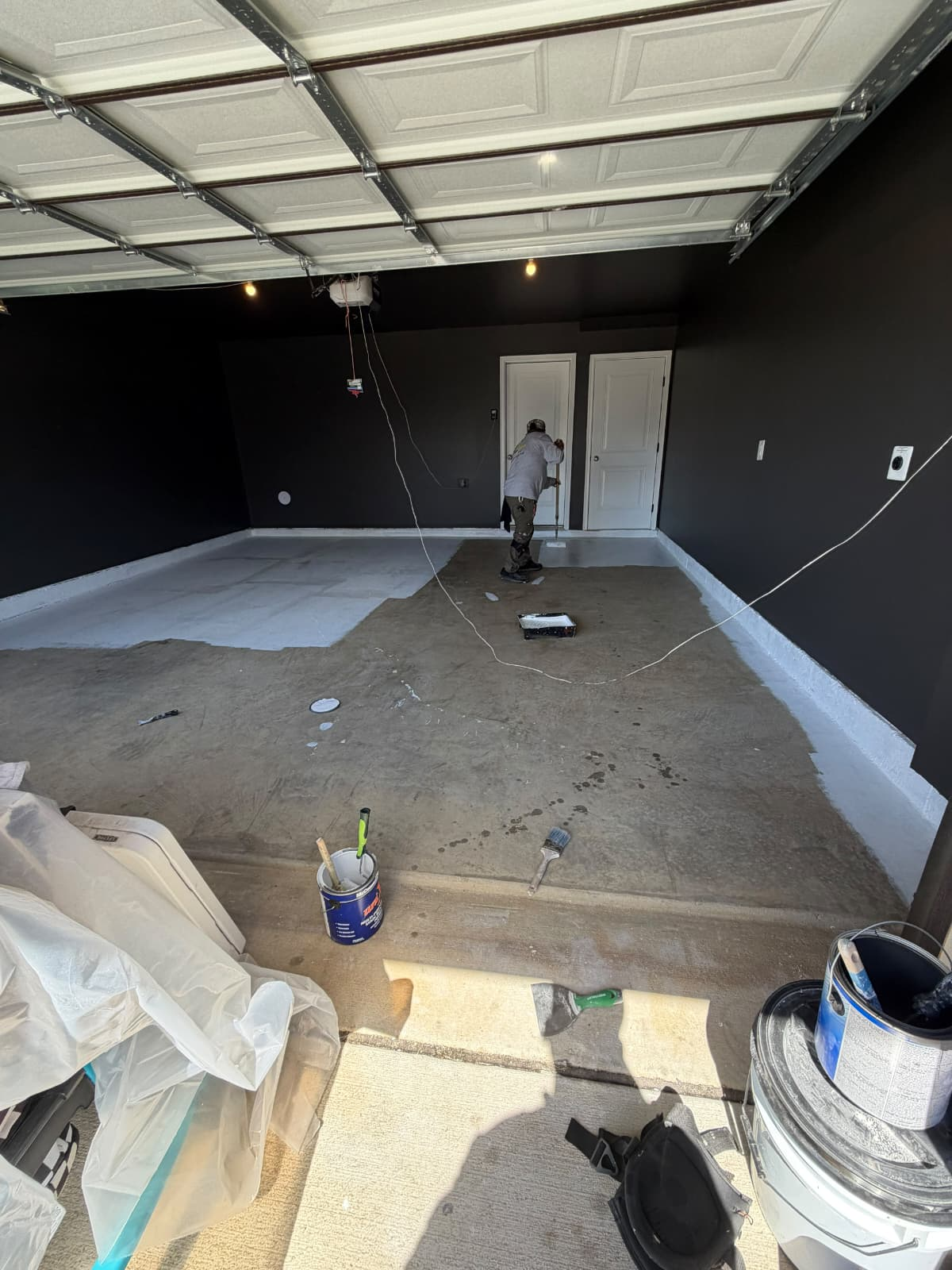 Epoxy Floor Primer Application & Garage Renovation