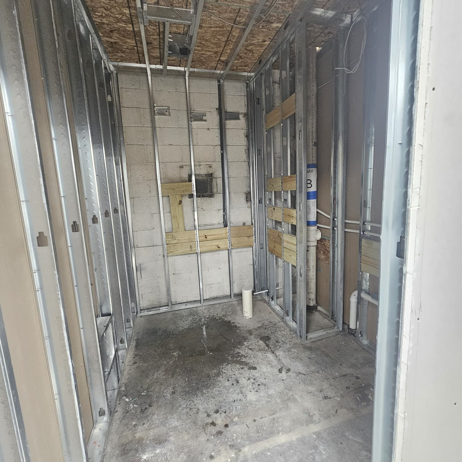 Restroom Framing, Wood Blocking & Rough Plumbing