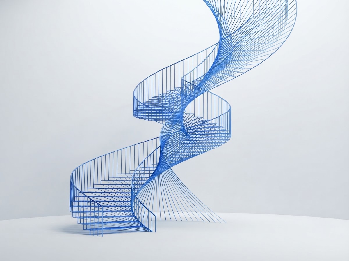 Visualización abstracta de un embudo de captación de prospectos