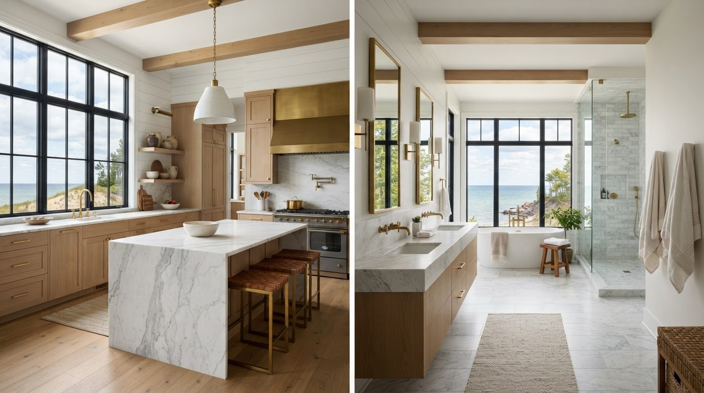 High end luxury kitchen and master bath renovation in West Michigan