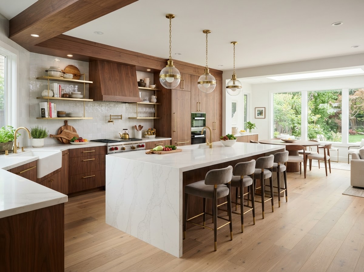 After: Sausalito Coastal Chef's Kitchen & Great Room