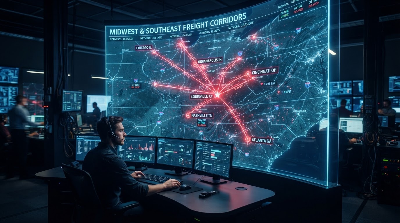 Central Freight Midwest and Southeast Network Map