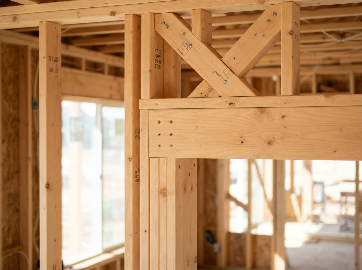 Pops Prime Contracting contractor inspecting framing