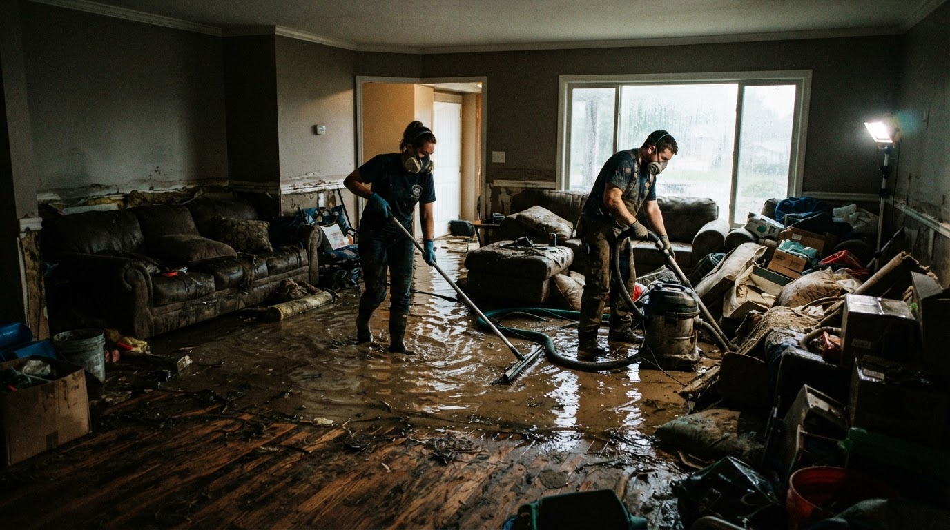 Flood damage cleanup in Huntsville Alabama