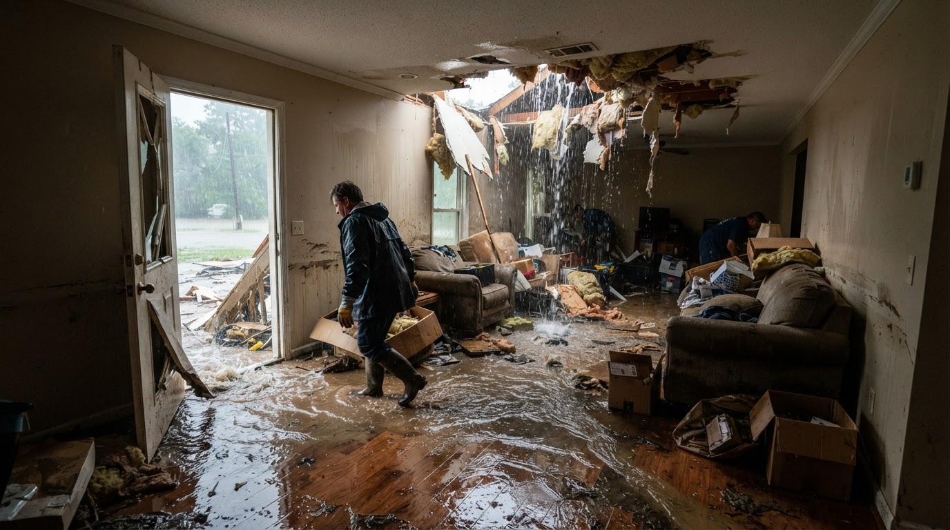 Storm and flash flood water damage restoration near Huntsville Alabama