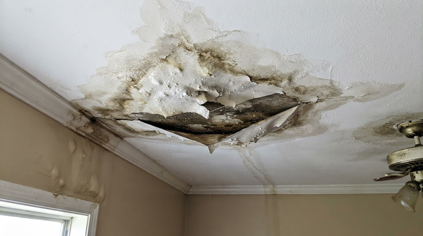 Wall and ceiling water damage cleanup near Huntsville Alabama