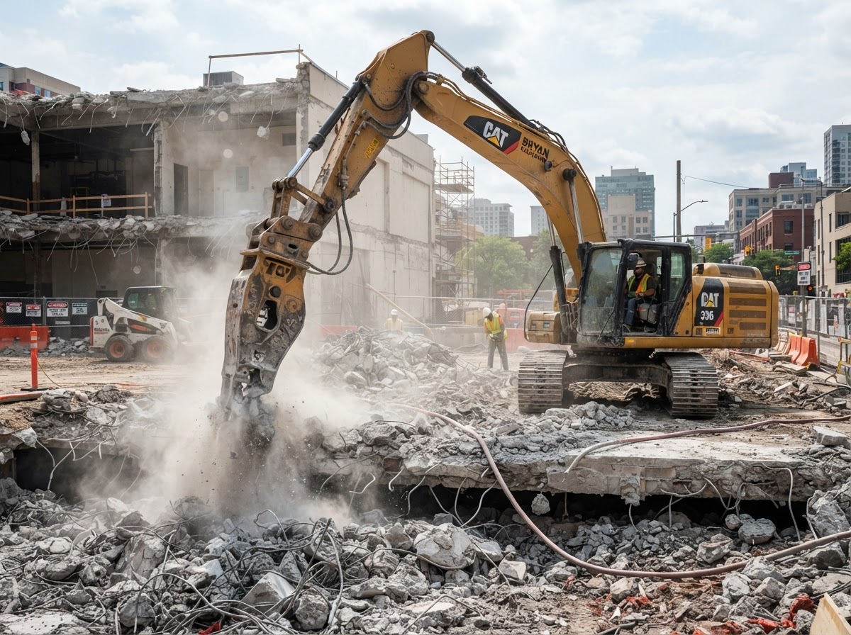 Concrete slab demolition