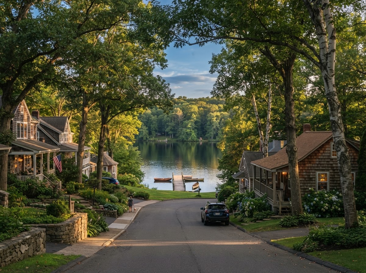Mountain Lakes, Morris County, NJ neighborhood — A tiny, lakeside borough of winding lanes, stone homes, and preserved 
