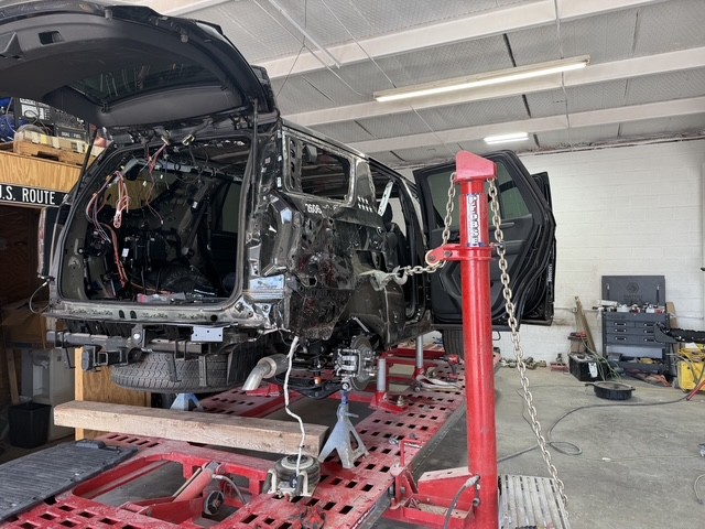 Dent and bumper repair at Collision Center of Lubbock, Lubbock, TX