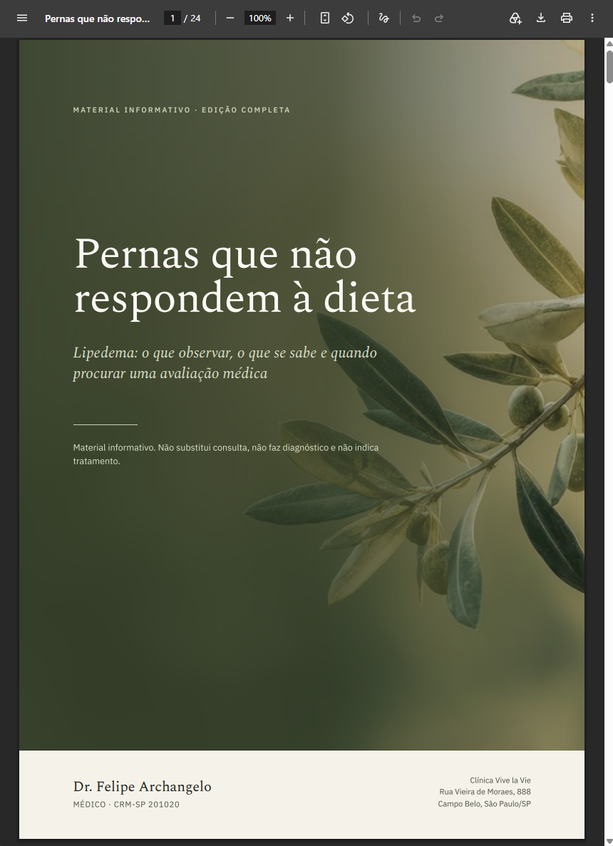 Capa do material Pernas que não respondem à dieta - Dr. Felipe Archangelo