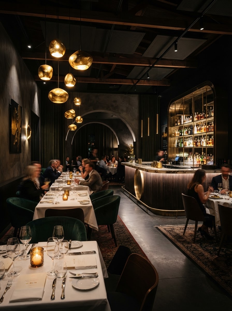 Noir Dining Room — Hospitality project by Perception Design Group
