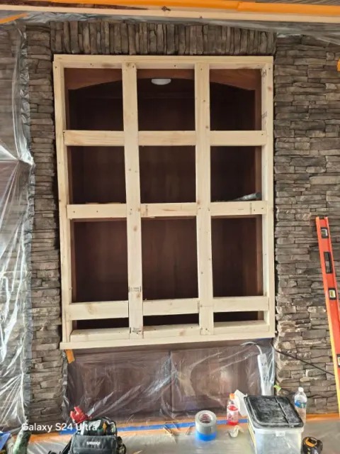 Natural Stone Niche & Custom Wall Shelving Grid