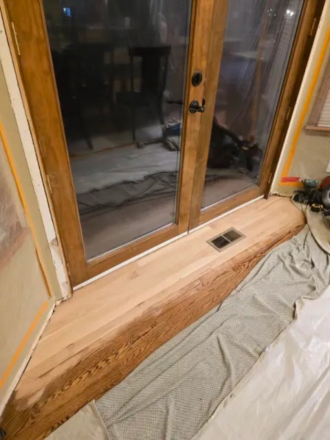 Custom Hardwood Threshold Step & Transition