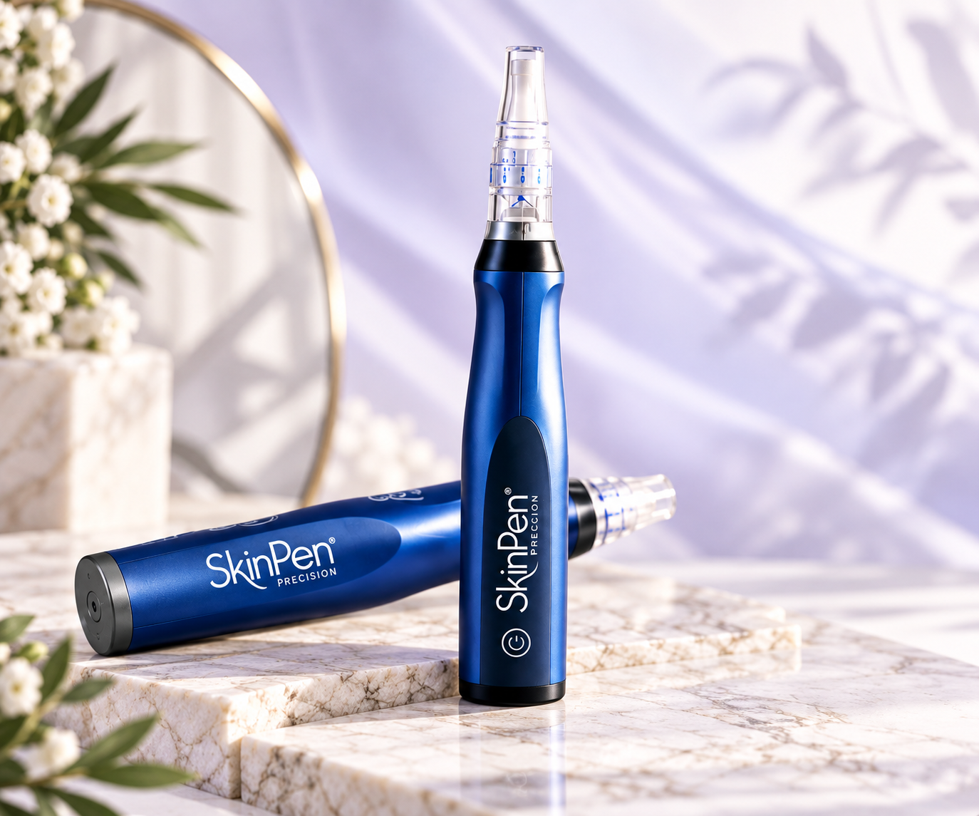 SkinPen Precision medical microneedling device with marble background