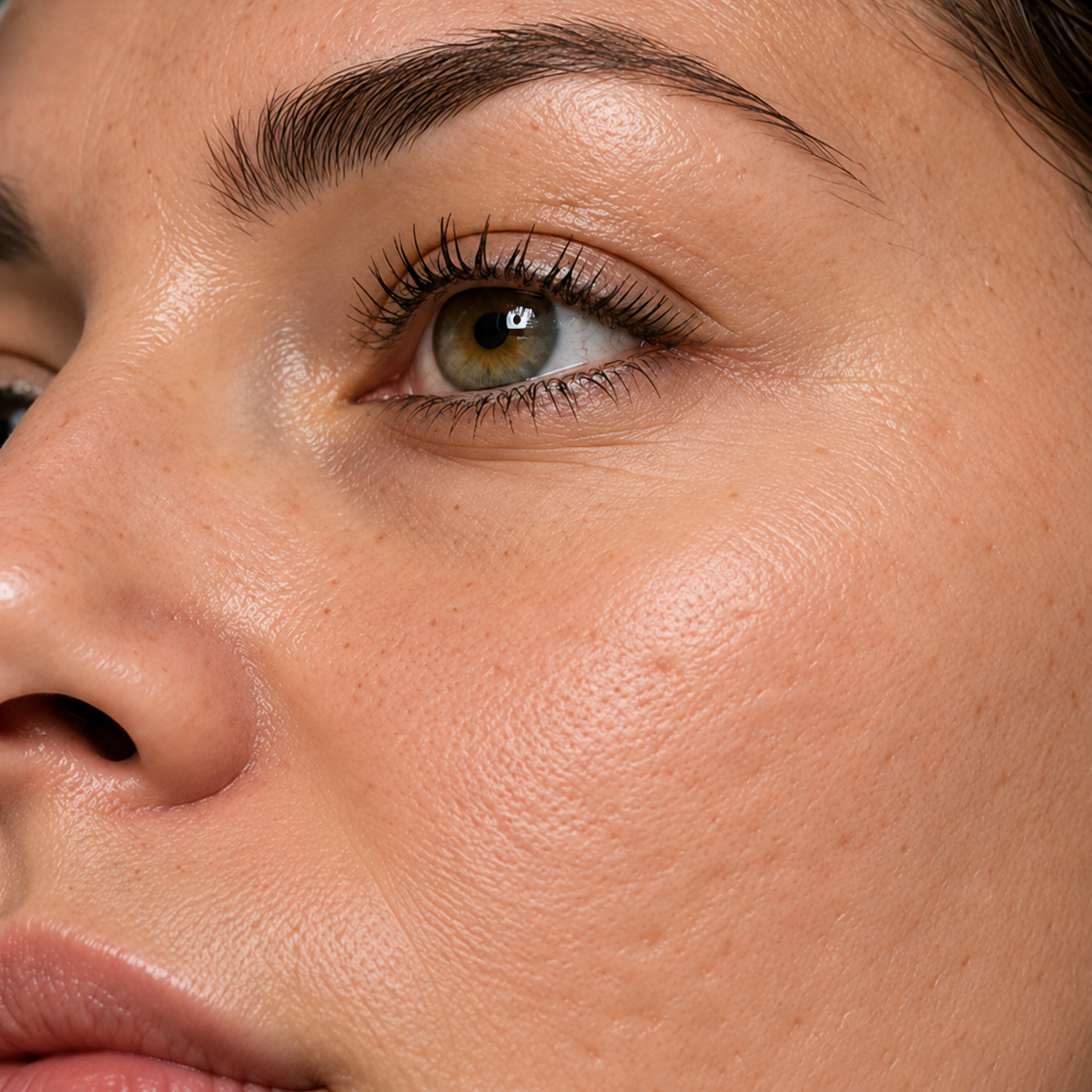 After SkinPen treatment - noticeably smoother and clearer cheek skin