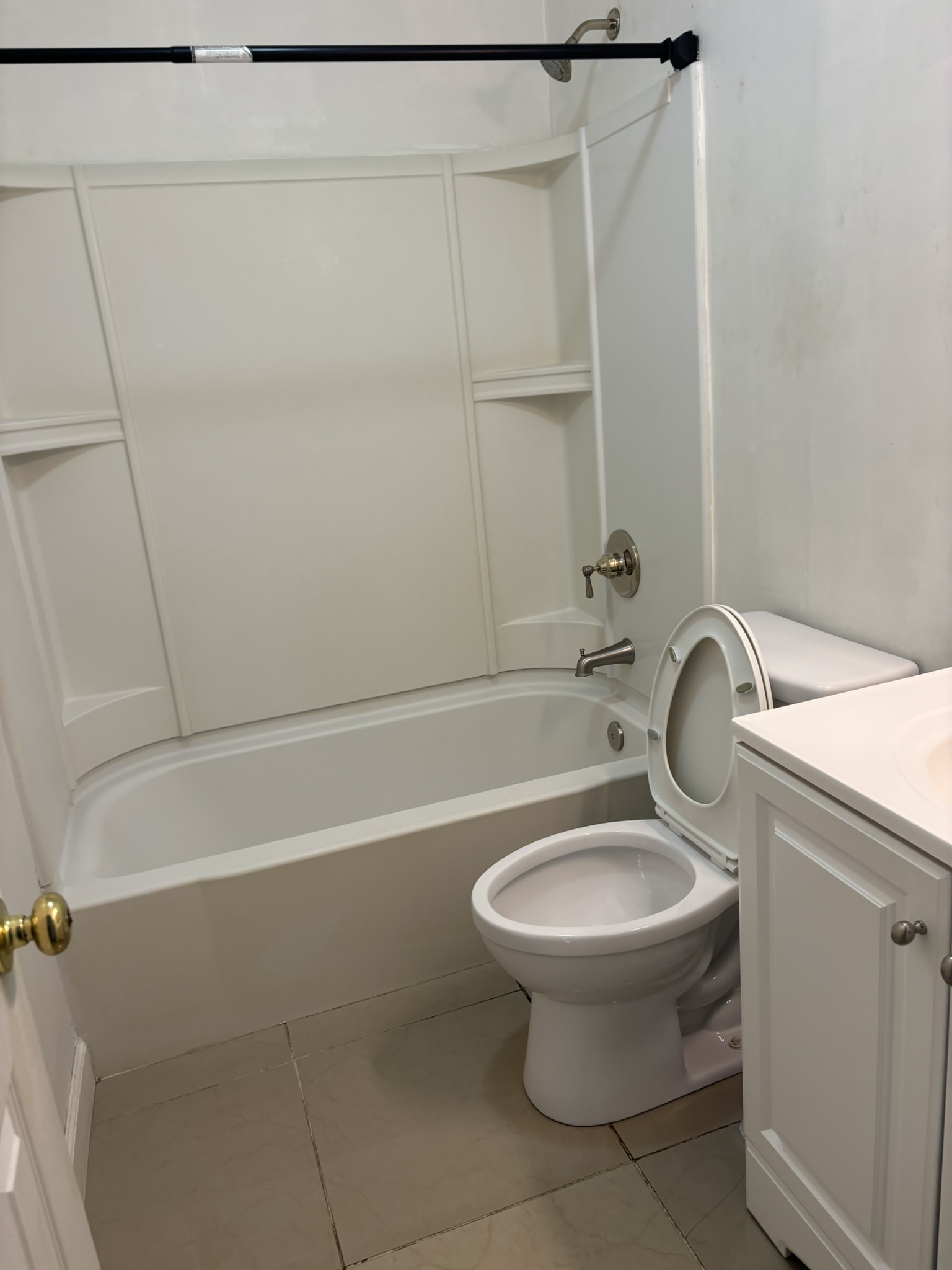 Sanitized Shower Stall, Bathtub & Polished Hardware
