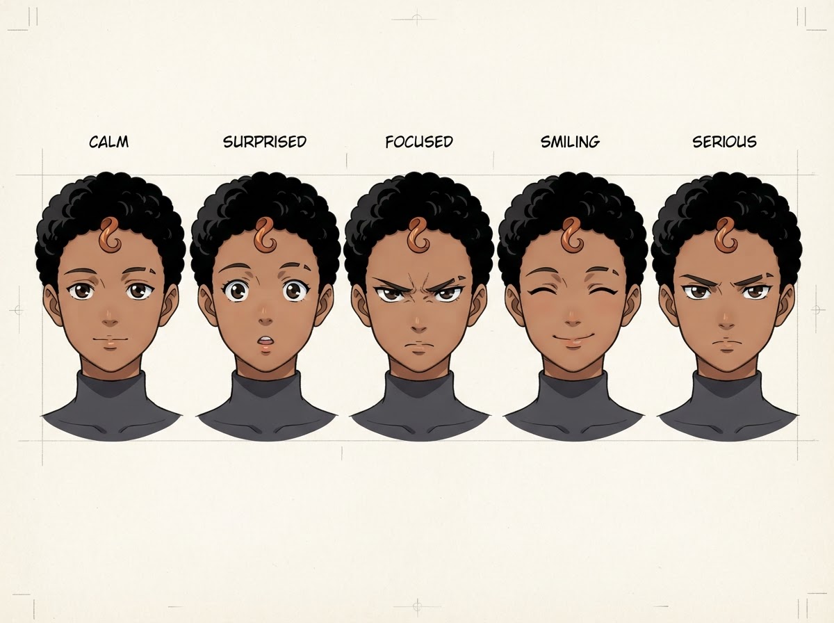 Illustrative character example: expression study
