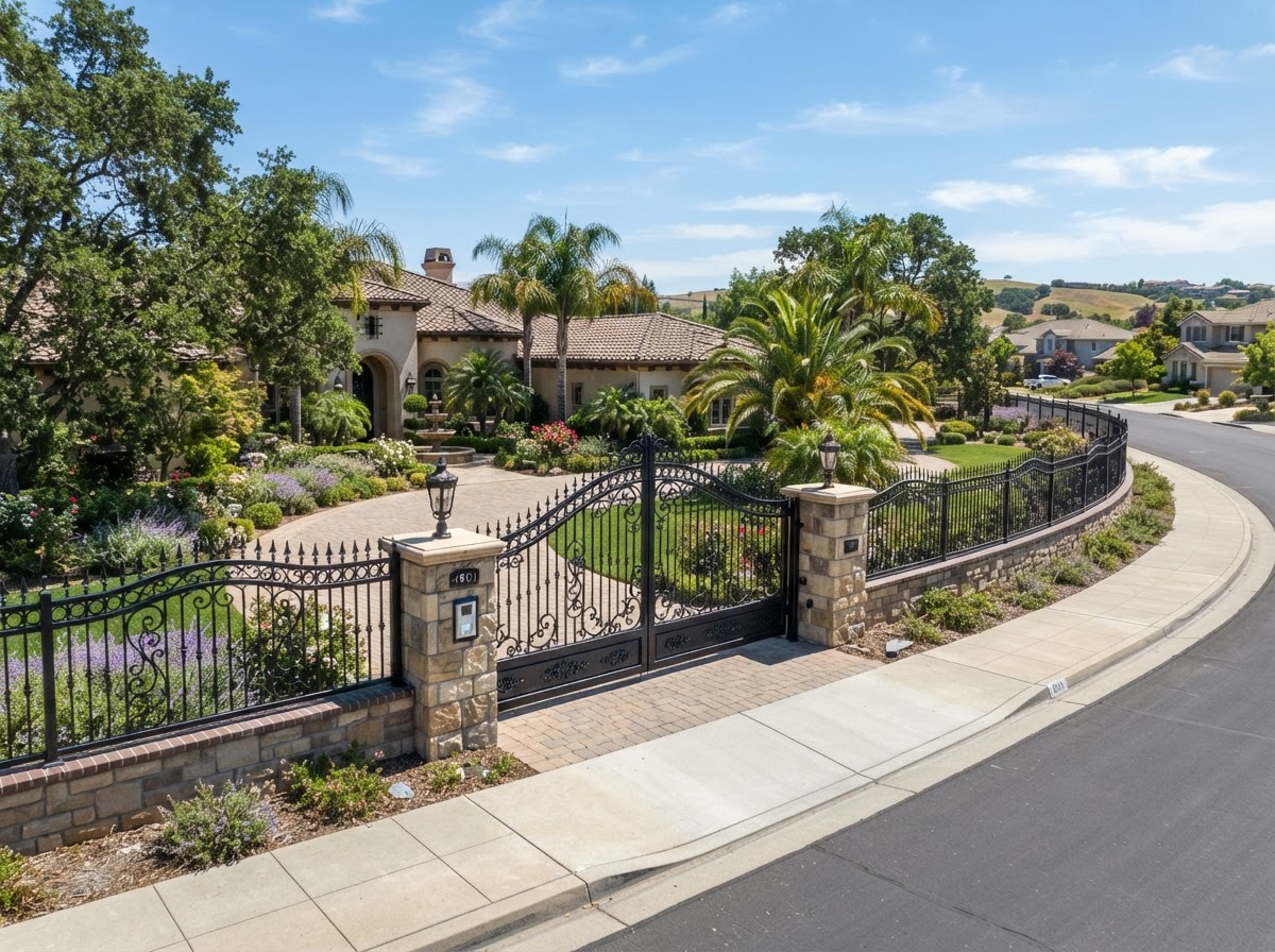 Black Wrought Iron Security Pool Fence