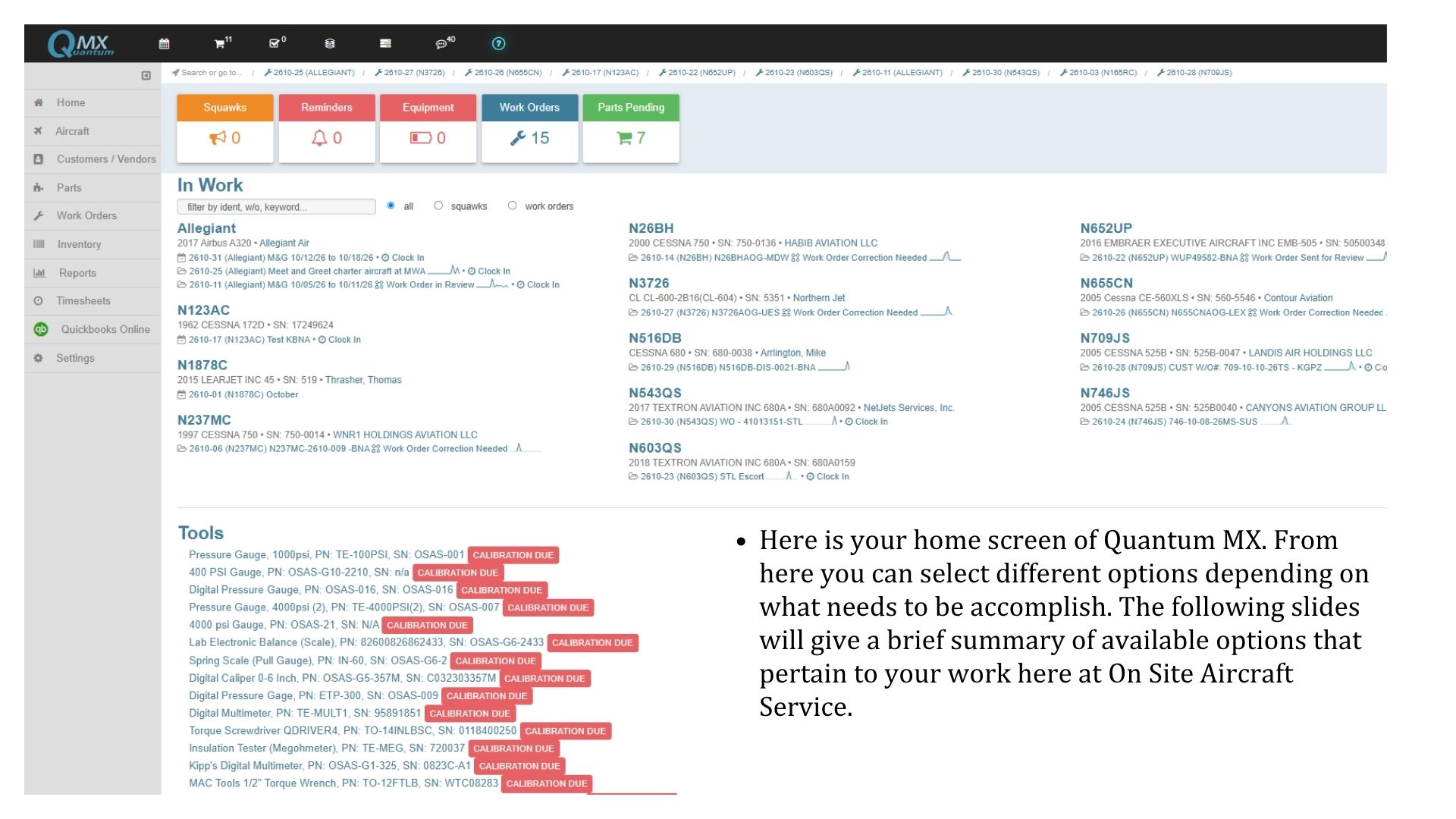Navigating Quantum MX Home Screen