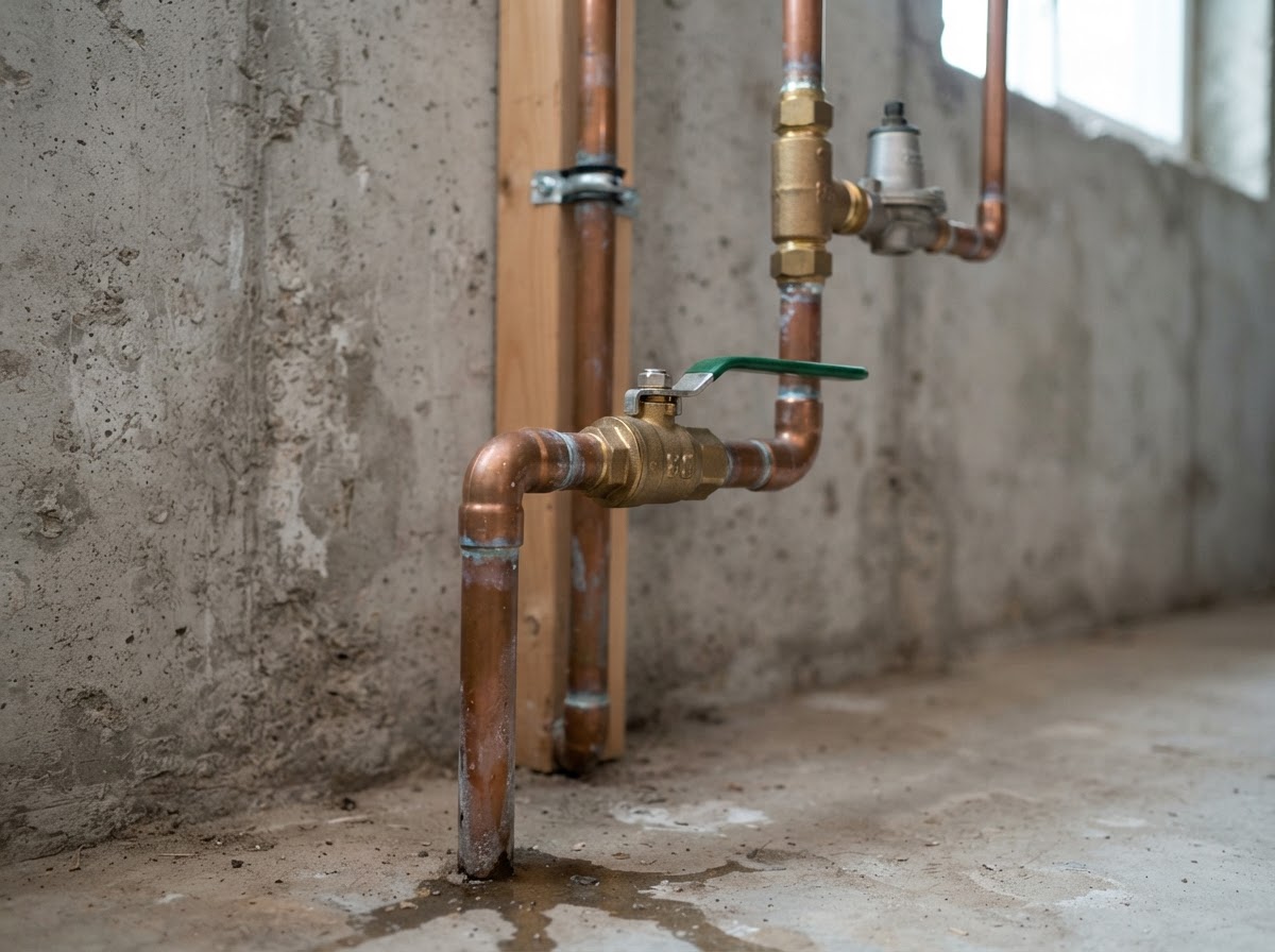 Residential water main shutoff valve