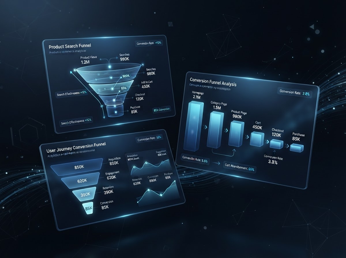 E-commerce competitor and conversion analytics dashboard