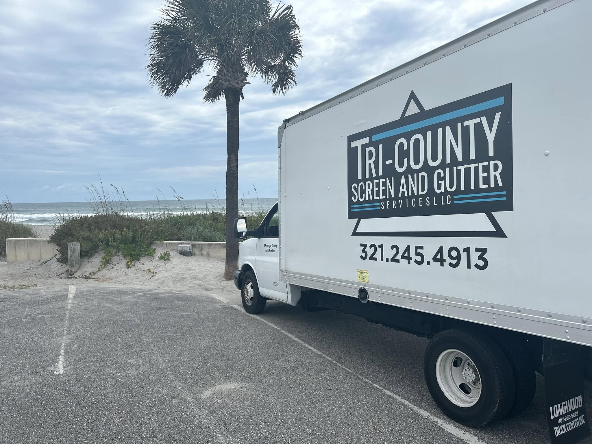 Tri-County Screen and Gutter official service truck and equipment