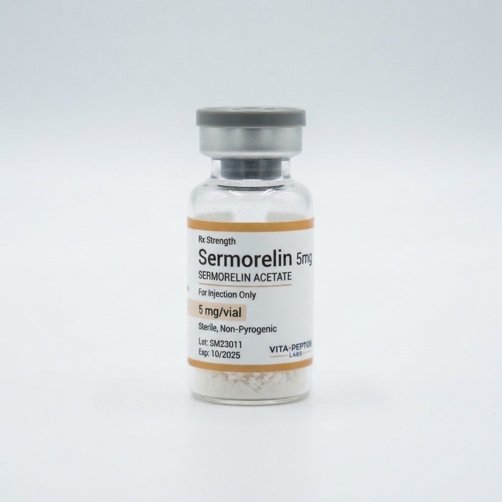 Sermorelin recovery and sleep peptide vial