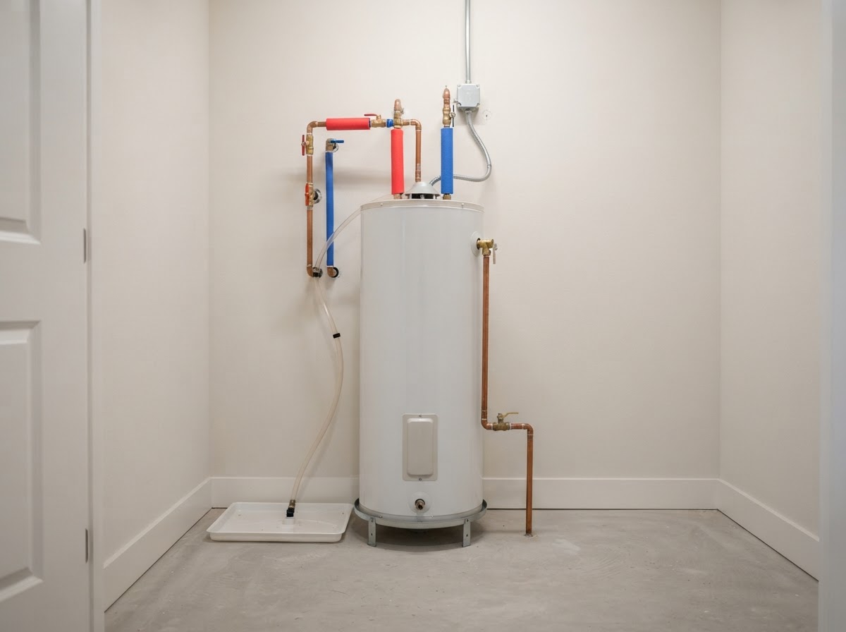 Water heater in a clean utility room