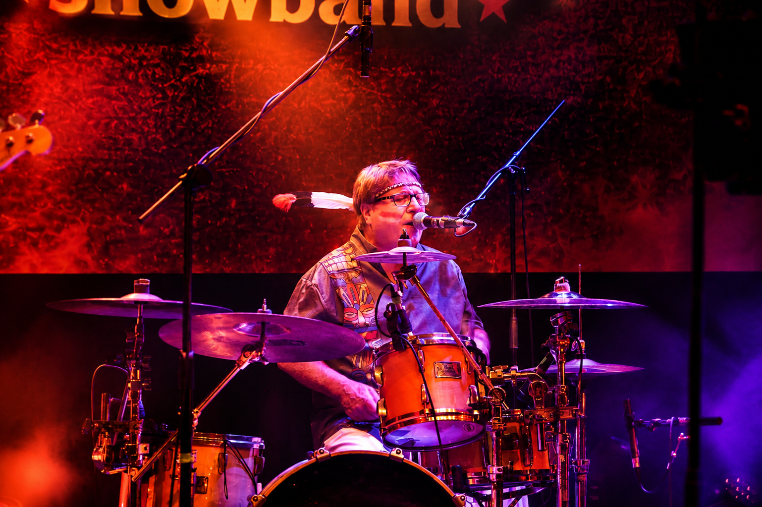Sitting Thunder (Patrick “Pado” Fitzgerald) playing drums and singing live