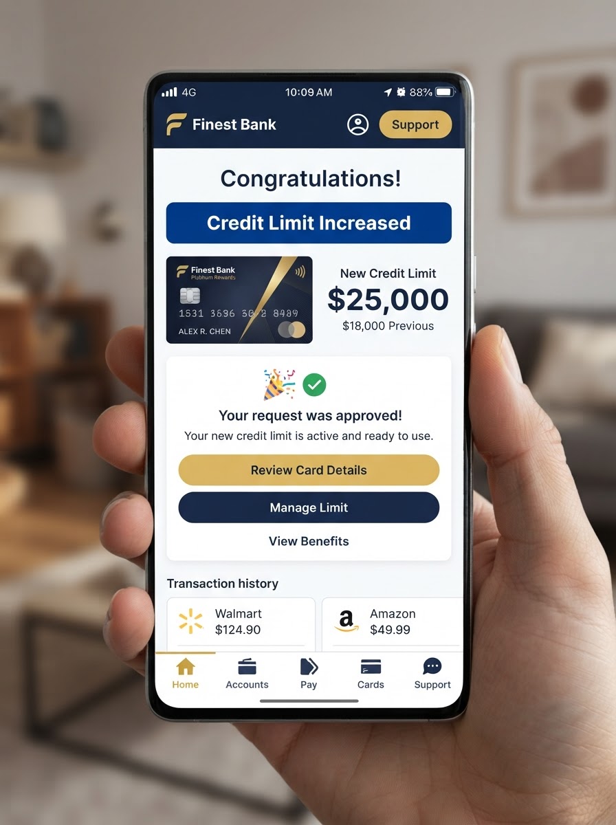 Credit limit increase approval