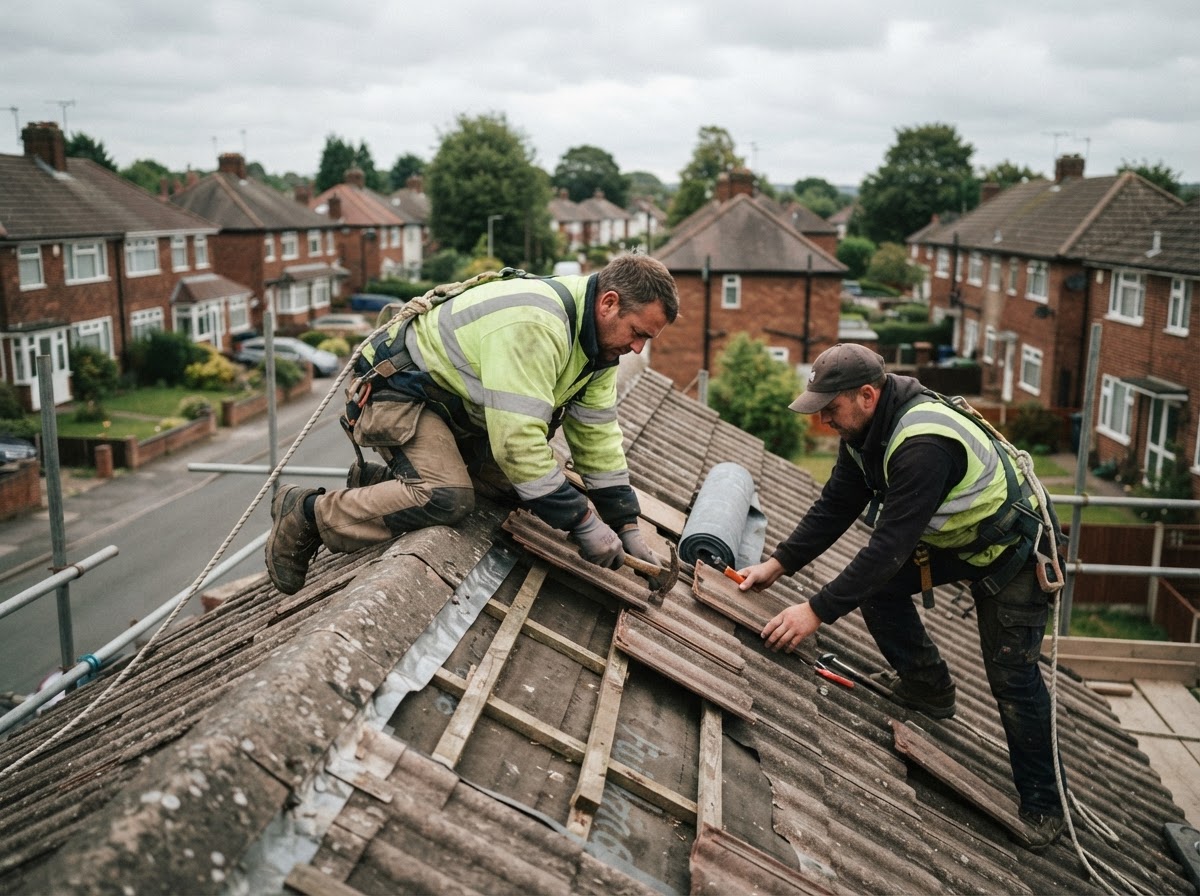 RTC Roofing contractors working on a residential roof