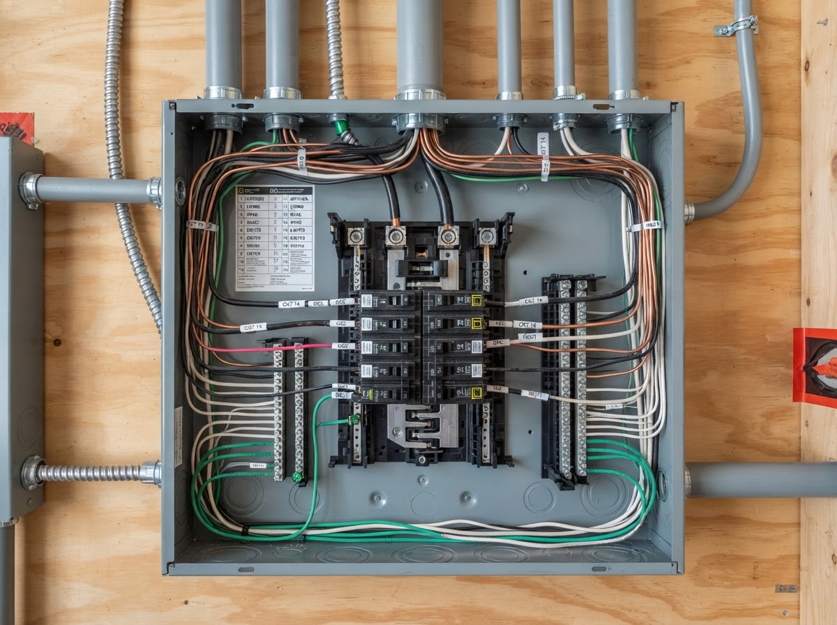 Residential electrical panel and wiring work