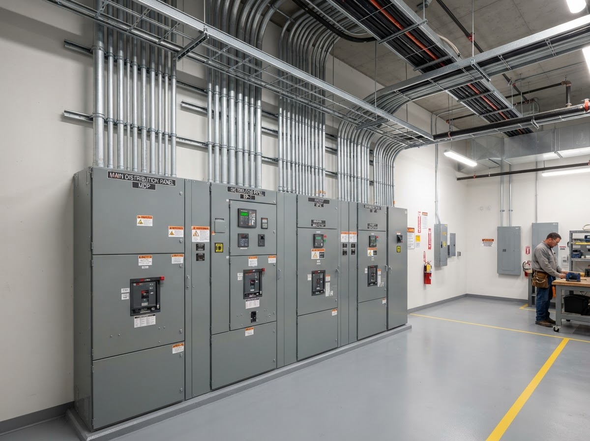 Commercial electrical switchgear and distribution system