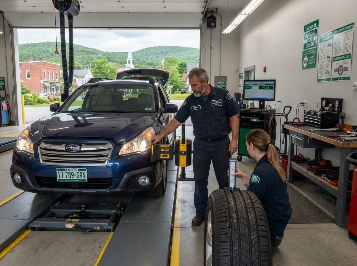 State vehicle safety inspection area
