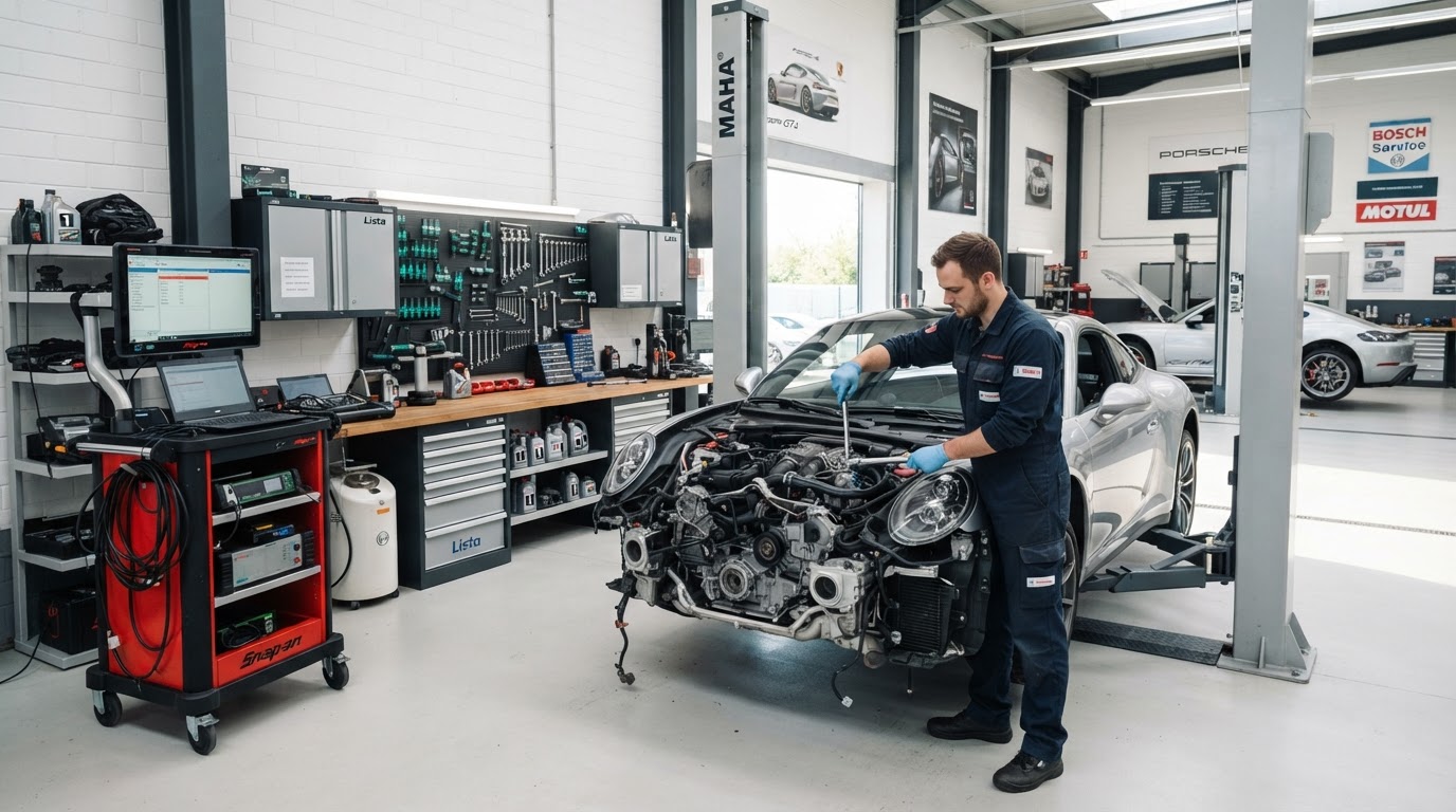 Specialist automotive workshop with precision equipment