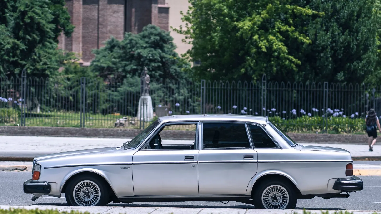European classic Volvo sedan parked roadside