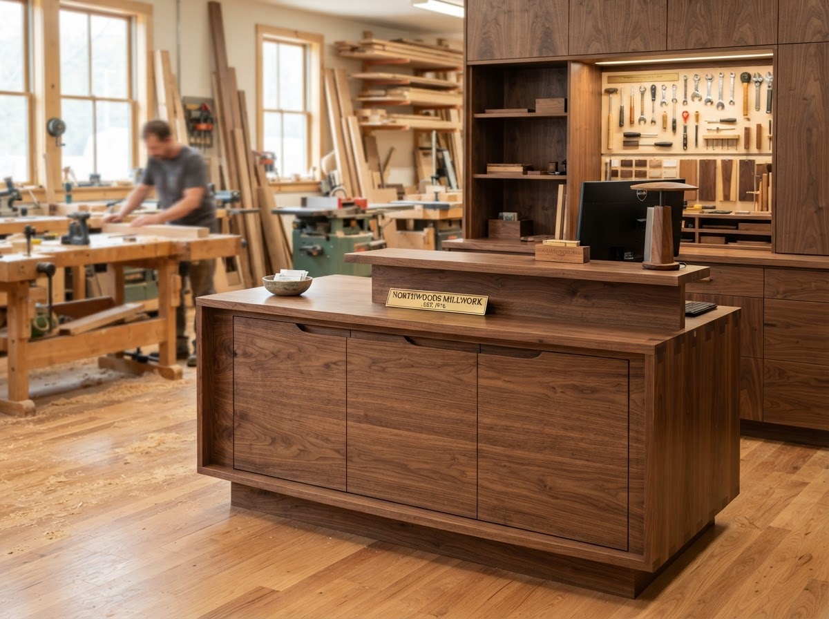 Custom commercial woodworking and credenza cabinetry