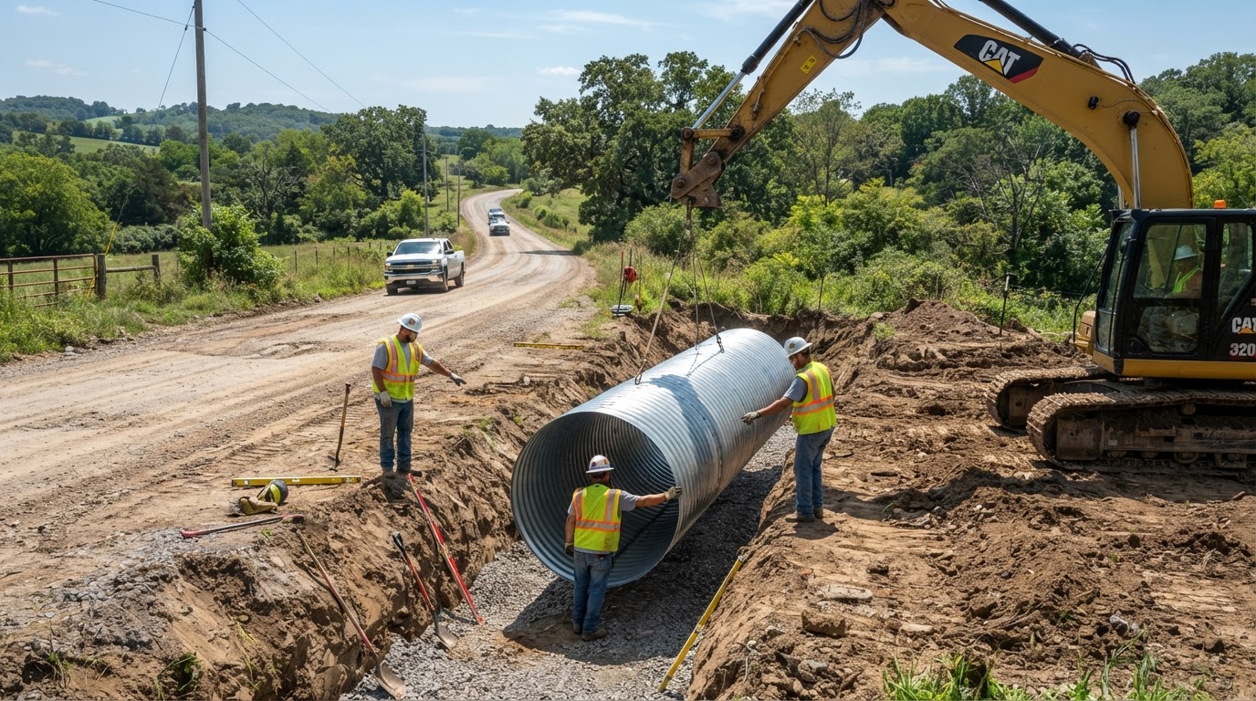 Road, highway, and culvert installation work