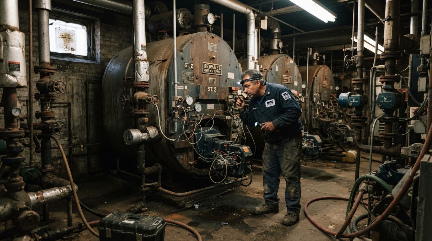 Commercial boiler room in a New York City apartment building