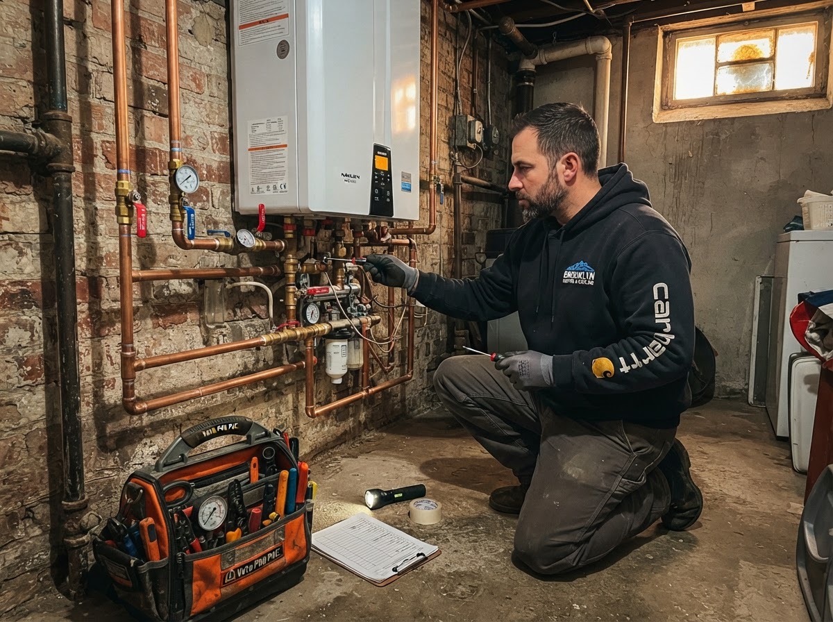 Navien NFC-250/200H boiler install with 2-zone heating in a New York City building