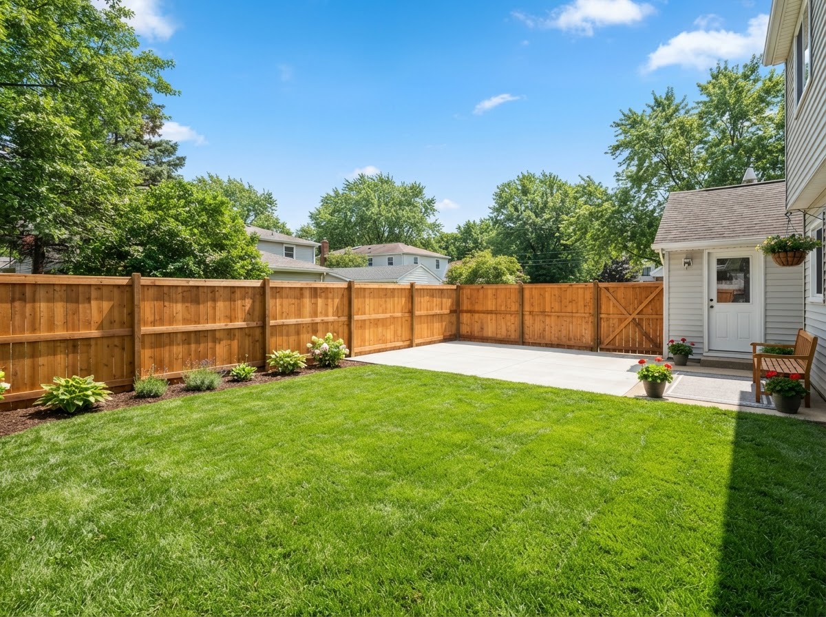 Same backyard clean with shed removed after GPR teardown