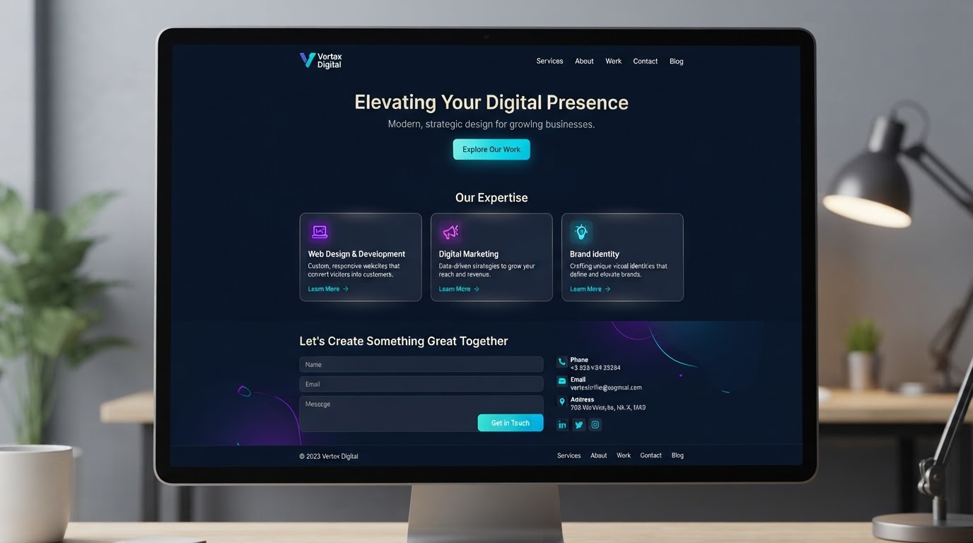 Small business website example built with Vibe