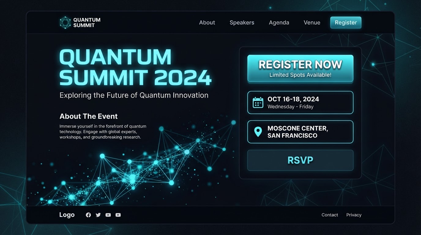 Event or offer page example built with Vibe