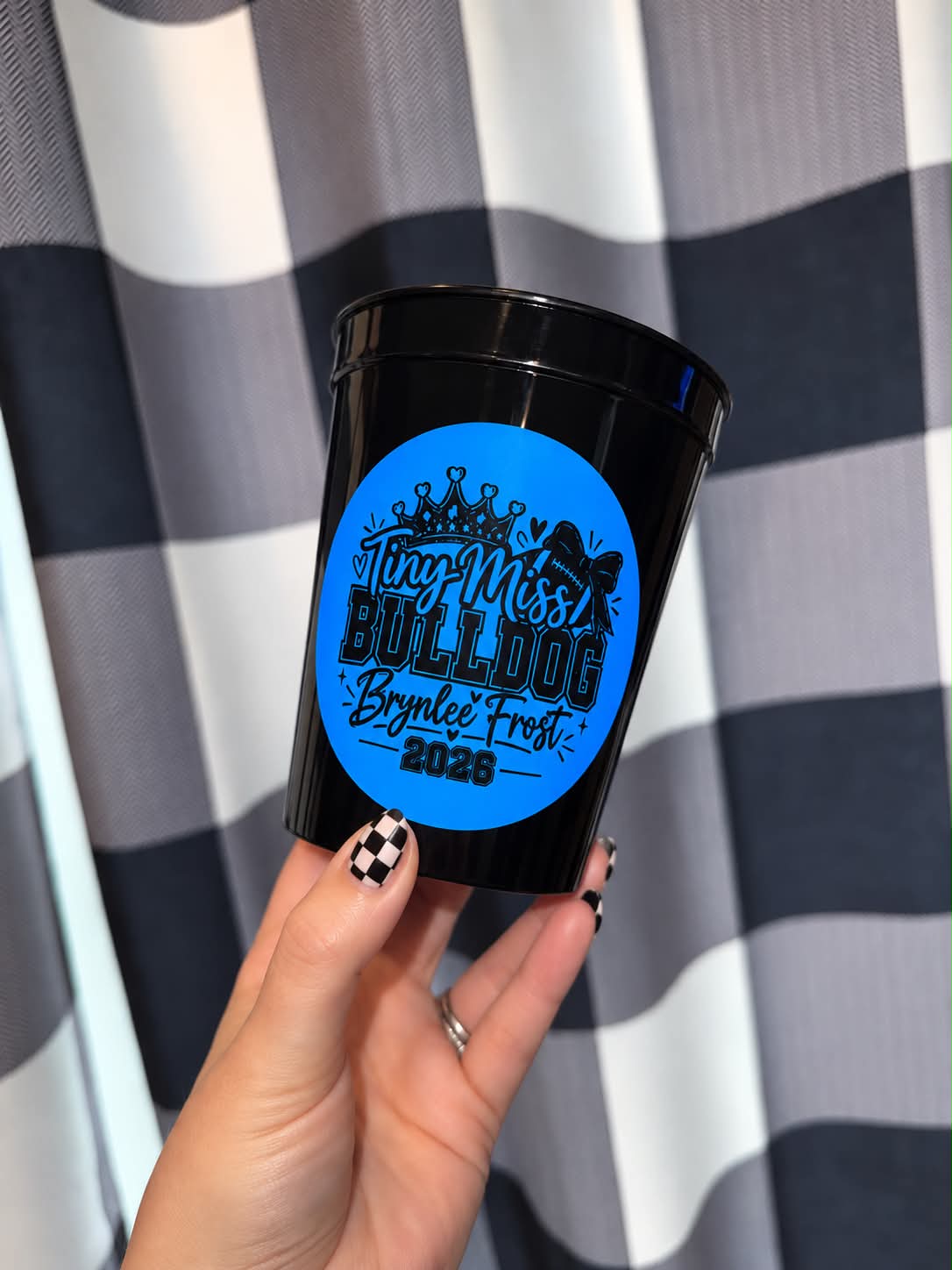 Custom branded sticker product label on cup