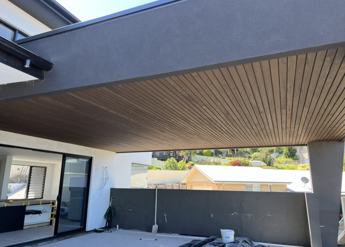 Custom timber batten ceiling and soffit lining