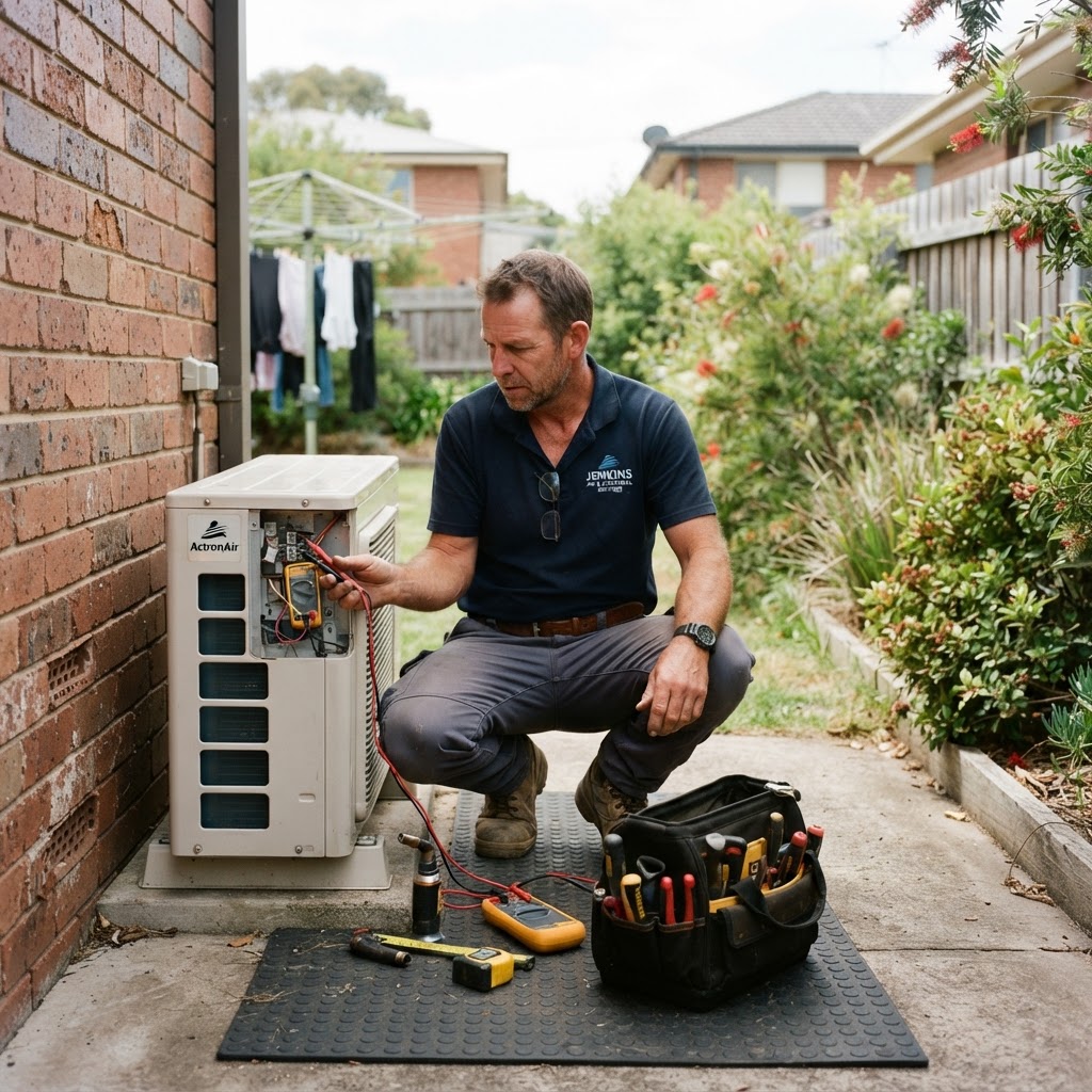Australian repair and maintenance tradie at work on site