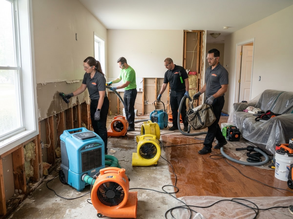 Water & Fire Restoration professional at work