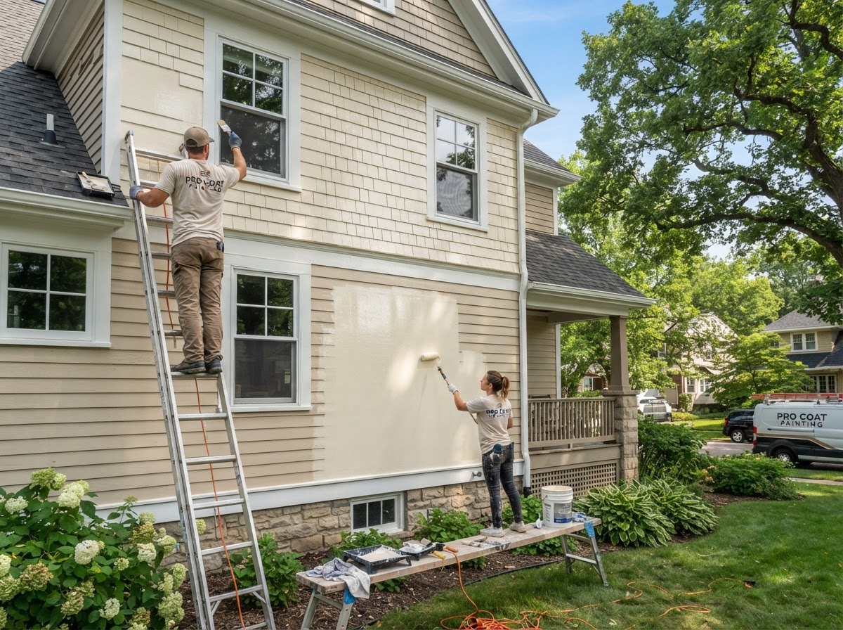 Painting professional at work