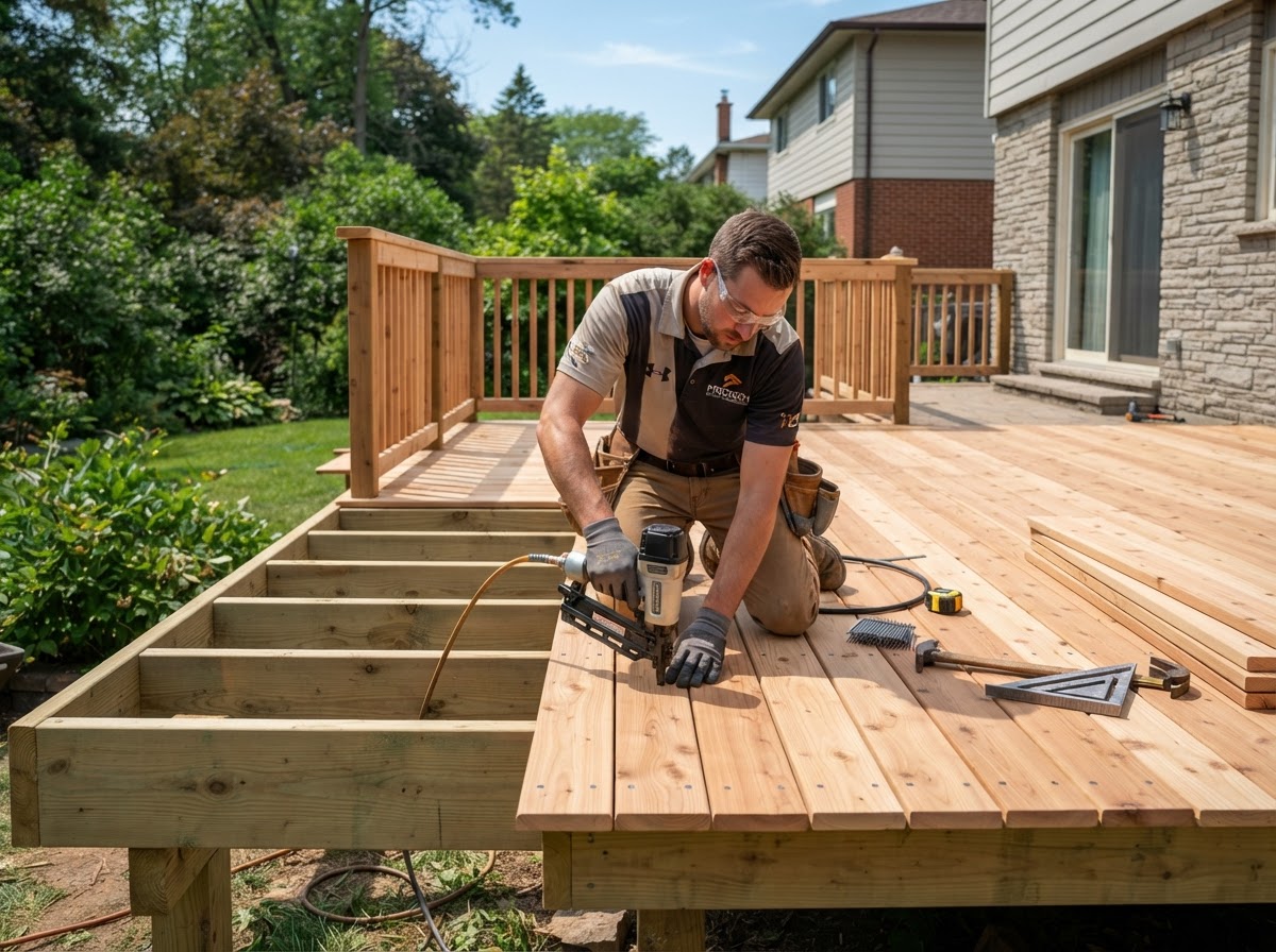 Deck Building professional at work